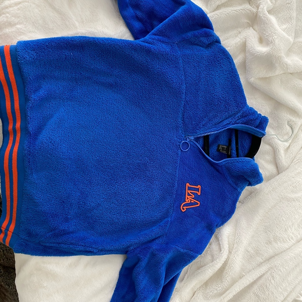 Super soft blue LA quarter zip